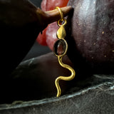 Eva Serpent Pendant Gold - Smokey Quartz