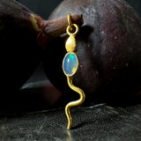 Eva Serpent Pendant Gold - Opal