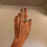 Labradorite Evil Eye Ring in Silver