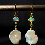 Sacred Opal Pearl Drop Earrings Ivory