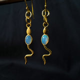 Eva Serpent Drop Earrings Gold - Opal