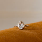 Molten Teardrop Ring in Silver