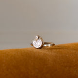 Molten Teardrop Ring in Silver