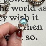 Labradorite Evil Eye Ring in Silver