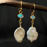 Sacred Opal Pearl Drop Earrings Ivory