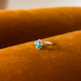 Turquoise Teardrop Ring in Silver