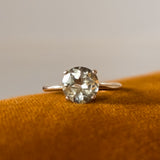 Green Amethyst Ring in Silver