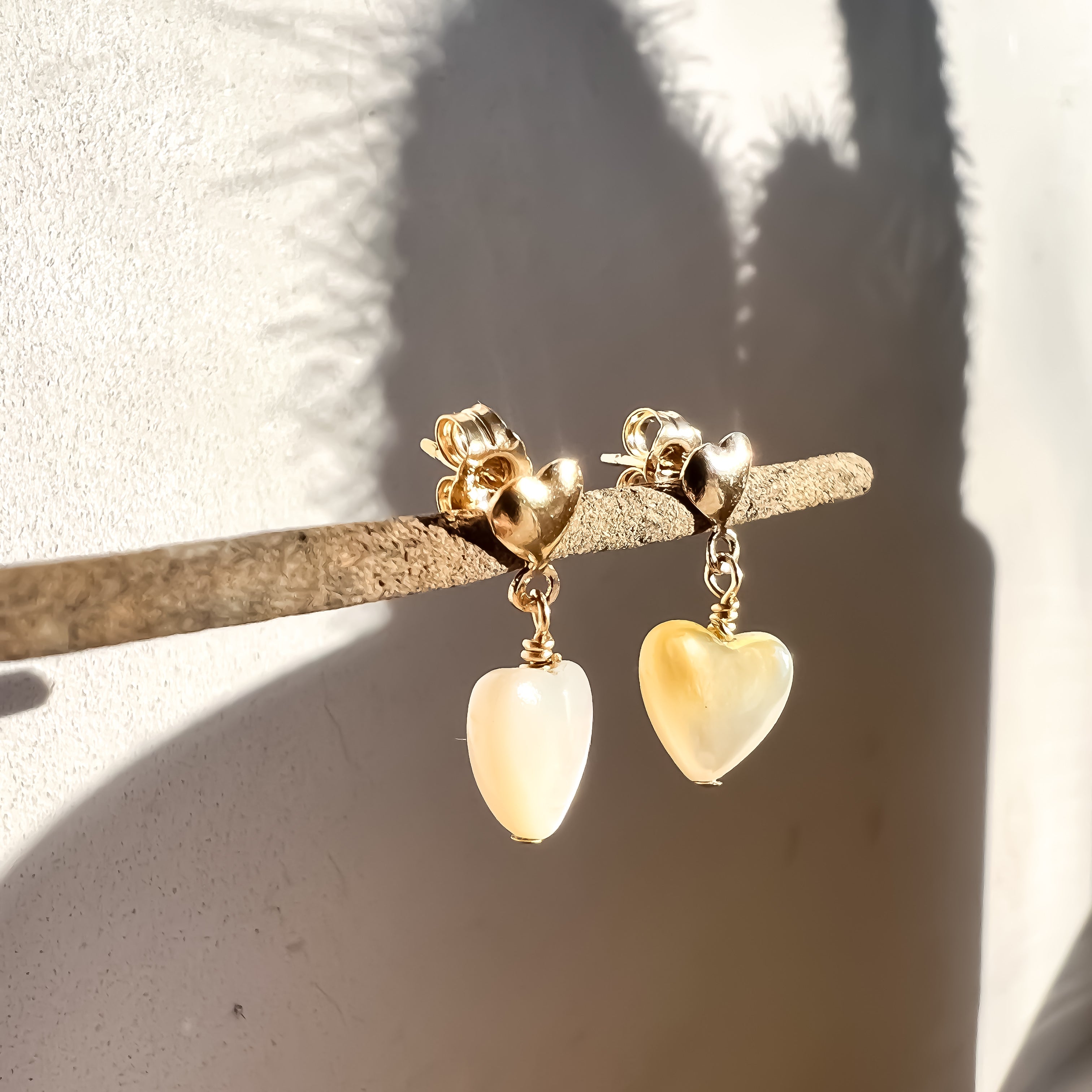 Pearl love on sale heart earrings