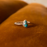 Turquoise Teardrop Ring in Silver
