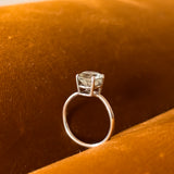 Green Amethyst Ring in Silver
