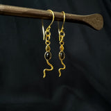Eva Serpent Drop Earrings Gold - Smokey Quartz
