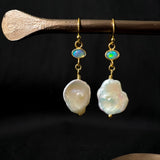 Sacred Opal Pearl Drop Earrings Ivory