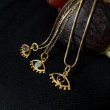 Fortuna Eye Pendant Gold - Smokey Quartz