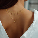 Soluna - Sun Necklace with Moonstone in Gold Vermeil