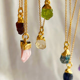 Garnet Raw Crystal Pendant Necklace - Root Chakra