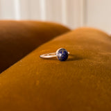 Lapis Lazuli Rosecut Ring in Silver