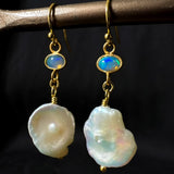 Sacred Opal Pearl Drop Earrings Ivory