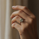 Green Amethyst Ring in Silver