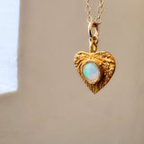 Heart Opal Pendant Necklace
