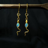 Eva Serpent Drop Earrings Gold - Opal