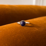 Lapis Lazuli Rosecut Ring in Silver