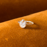 Molten Teardrop Ring in Silver