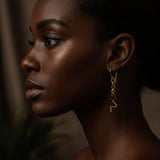 Eva Serpent Drop Earrings Gold - Smokey Quartz