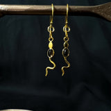 Eva Serpent Drop Earrings Gold - Smokey Quartz