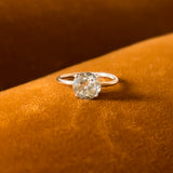 Green Amethyst Ring in Silver