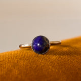 Lapis Lazuli Rosecut Ring in Silver