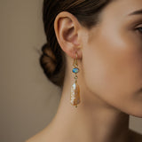 Sacred Opal Pearl Drop Earrings Peach