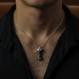 Labradorite Hand Pendant in Silver