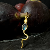 Eva Serpent Pendant Gold - Labradorite