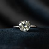 Green Amethyst Ring in Silver