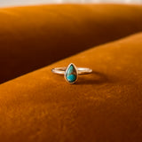 Turquoise Teardrop Ring in Silver