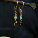 Eva Serpent Drop Earrings Gold - Opal