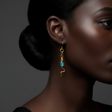 Eva Serpent Drop Earrings Gold - Labradorite