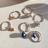 Love Heart Hoop Earrings - Dendritic Opal