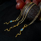 Eva Serpent Pendant Gold - Opal