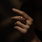 Amber & Sunstone Ring