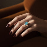 Labradorite Evil Eye Ring in Silver