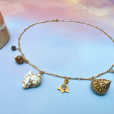 Ocean Life - Coastal Multi Charm Gold Necklace