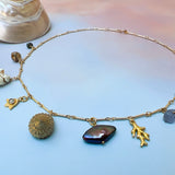Ocean Life - Coastal Multi Charm Gold Necklace