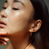 Star Moon Charm Earrings Gold