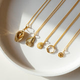 Sand Dollar Shell Necklace Gold, Silver