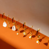 Aqua - Gold Moonstone Teardrop Earrings