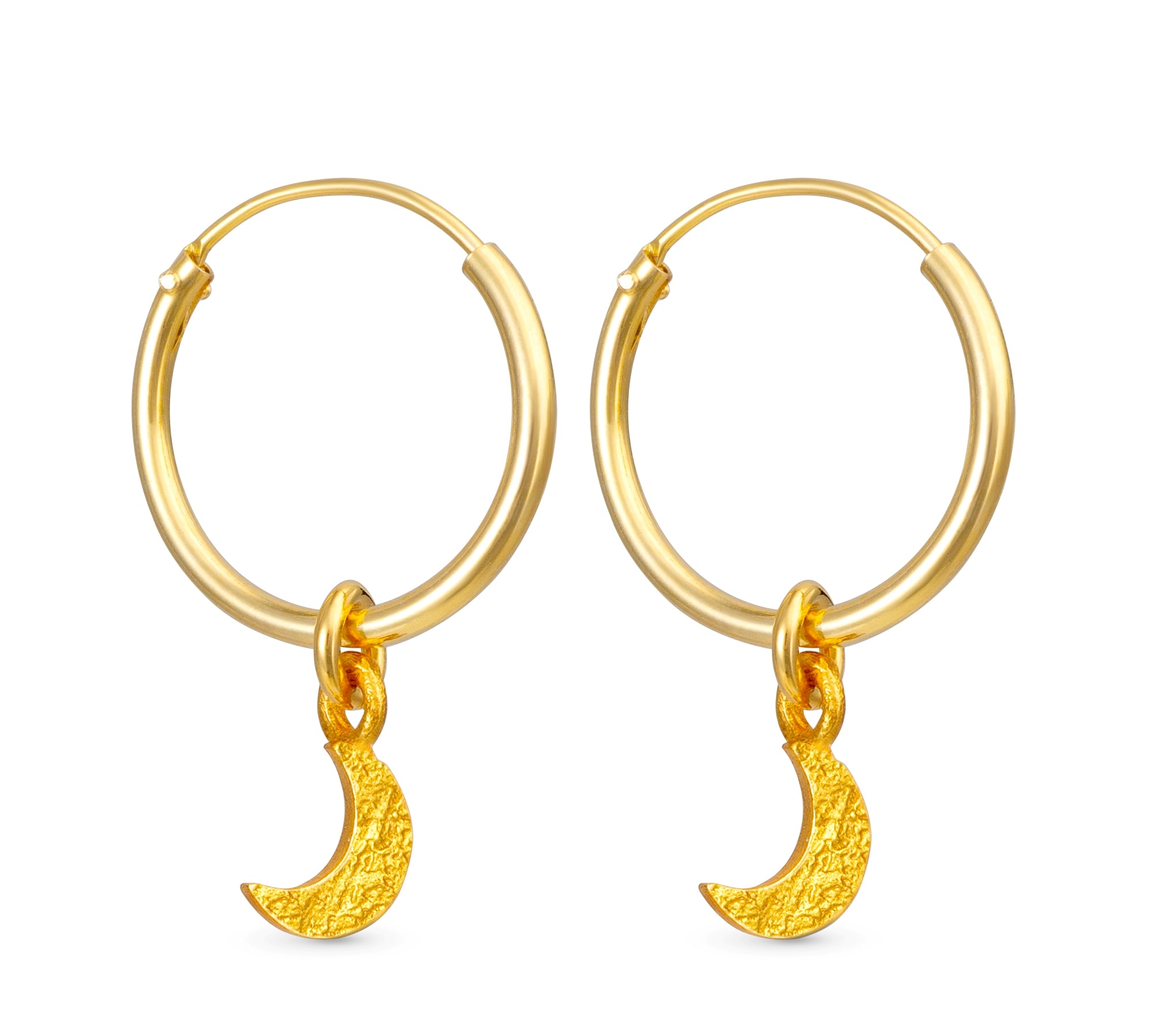 Star Moon Charm Earrings Gold