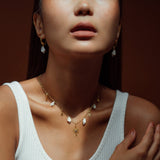 Concha - White Shell Earrings Gold, Silver