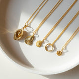 Ammonite - Shell Pendant Necklace Gold, Silver