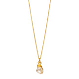 A raw Citrine pendant electroplated in 22ct Gold, attached to a gold-filled cable chain necklace.